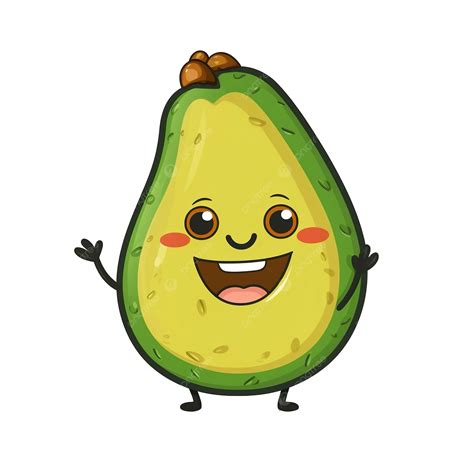 Aguacate Divertido Personaje De Dibujos Animados PNG Dibujos Dibujos