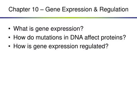 Ppt Chapter 10 Gene Expression And Regulation Powerpoint Presentation