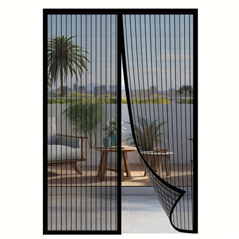 Magnetic Screen Door Self Sealing Heavy Duty Hands Free Mesh