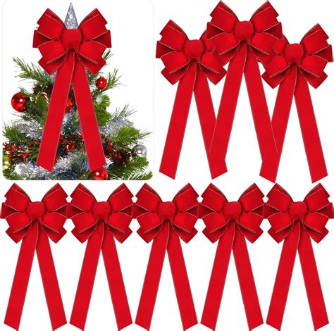 2 Pack Christmas Bows Decoration Large 18”x35” Car Bow