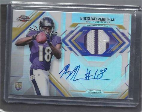 BRESHAD PERRIMAN 2015 TOPPS CHROME RPA REFRACTOR ROOKIE PATCH AUTO RC