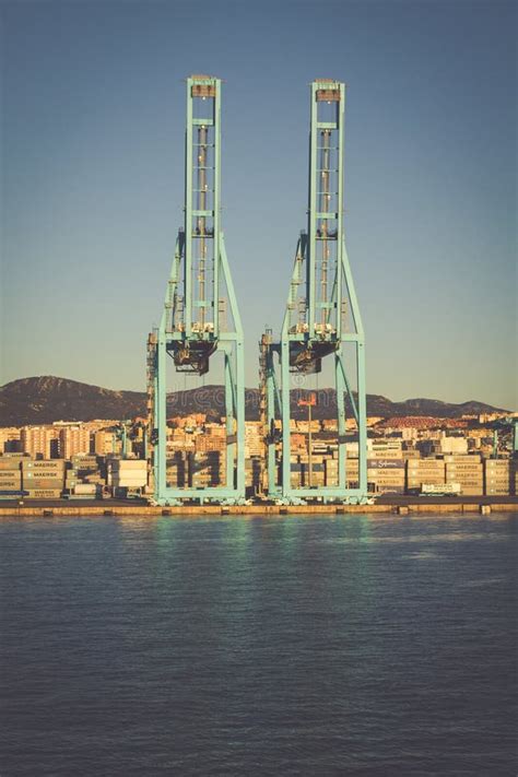 ALGECIRAS, SPAIN - MAY 1,2013: Container Terminal in the Industrial Port of Algeciras in ...