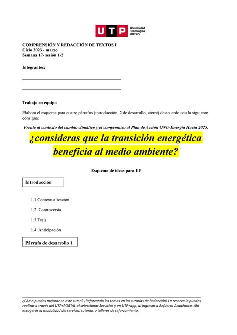 S17 s1 s2 Esquema para Examen Final 2023 marzo COMPRENSIÓN Y