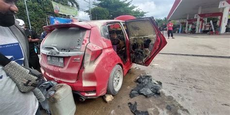 Diduga Pengetap BBM Mobil Terbakar Di SPBU Merdeka