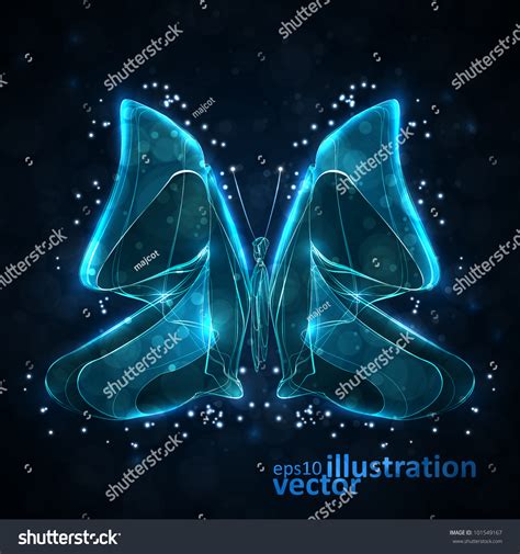 Shiny Abstract Butterfly Futuristic Wave Vector Illustration Eps