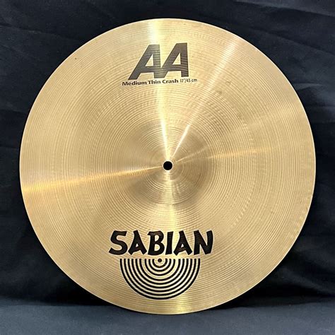 Sabian AA 17 Inch Medium Thin Crash Cymbal Old Logo 1364gm Reverb