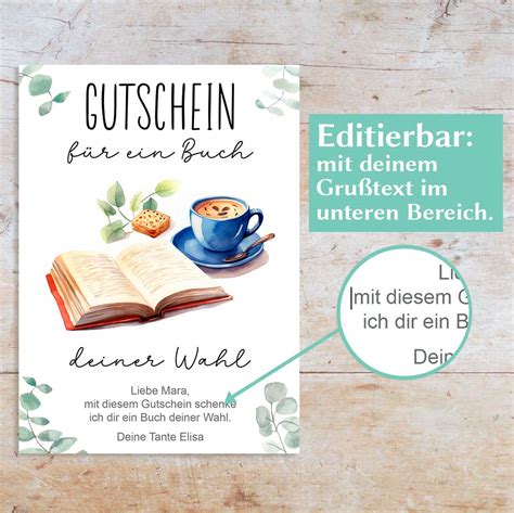 Buch Gutschein Als Vorlage Unser Personalisierter Buchgutschein