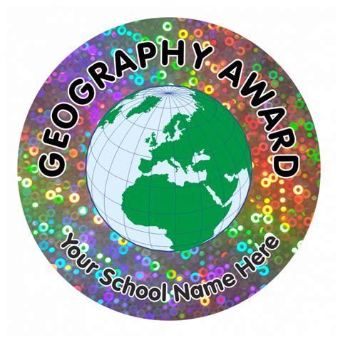 Geography Award Sparkly Stickers