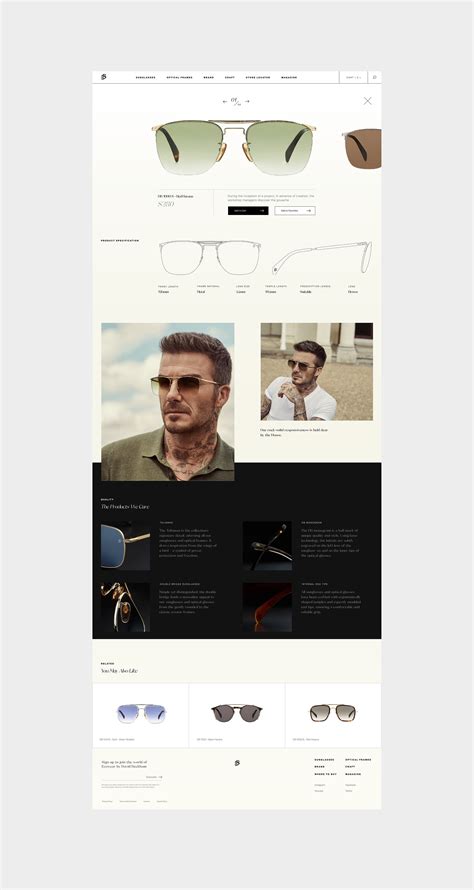 David Beckham Eyewear eCommerce :: Behance