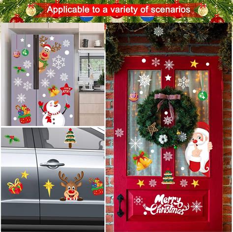 Christmas Window Stickers 256PCS, Christmas Decals for Glass Reusable ...