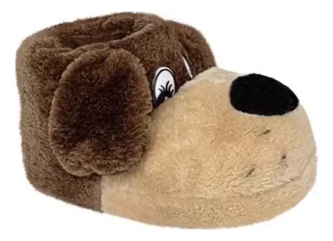 Pantufla Perrito Peluche Cerrada Ni O Suela Antiderrapante Env O Gratis