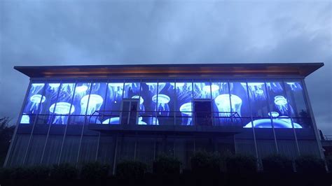 Front View Plaza Side Transparent LED Screen Display For Facade