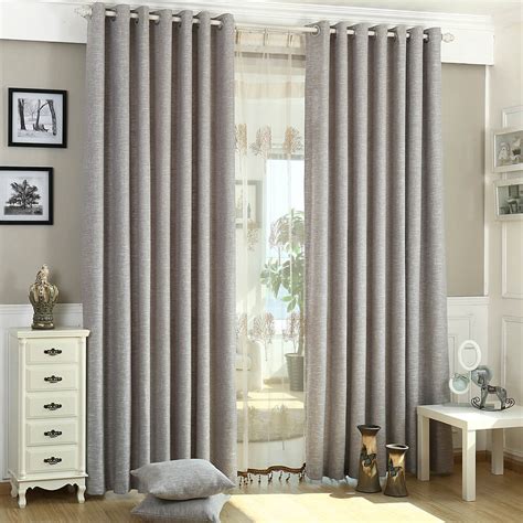 Solid Gray Curtains Grommet Top Drapes for Bedroom Set of 2 Panels ...