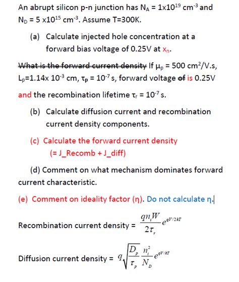 Solved An Abrupt Silicon P N Junction Has NA 1x1019 Cm 3 Chegg