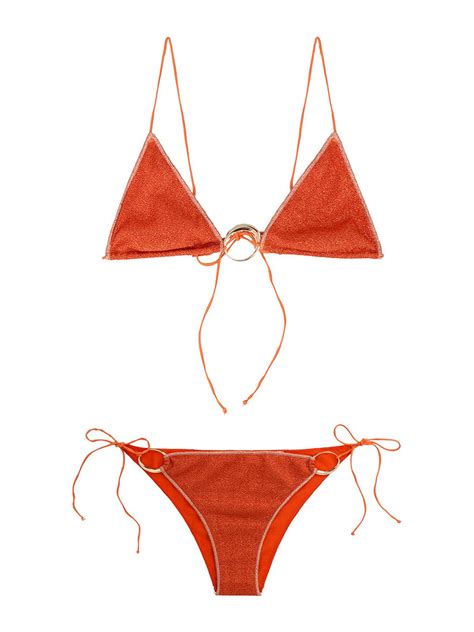 Bikinis Os Ree Lumiere O Kini Glittered Bikini Ltf Orange