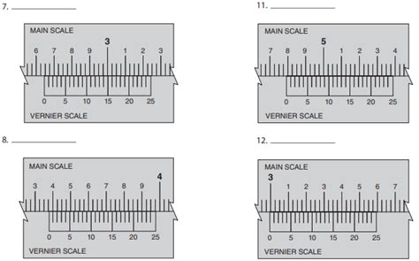 Vernier Caliper Reading Exercises