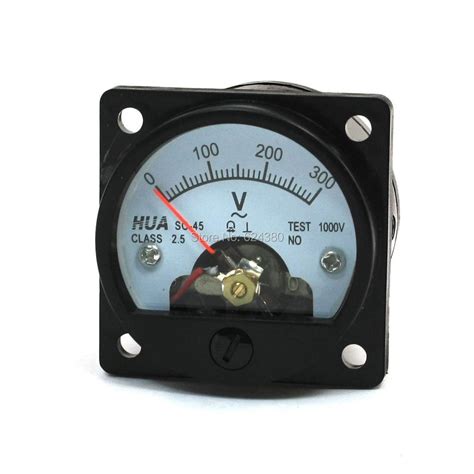 Ac 0 300v Round Analog Dial Panel Meter Voltmeter Gauge Black Sq45 In Generator Parts