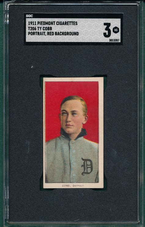 Lot Detail T Ty Cobb Red Portrait Piedmont Cigarettes