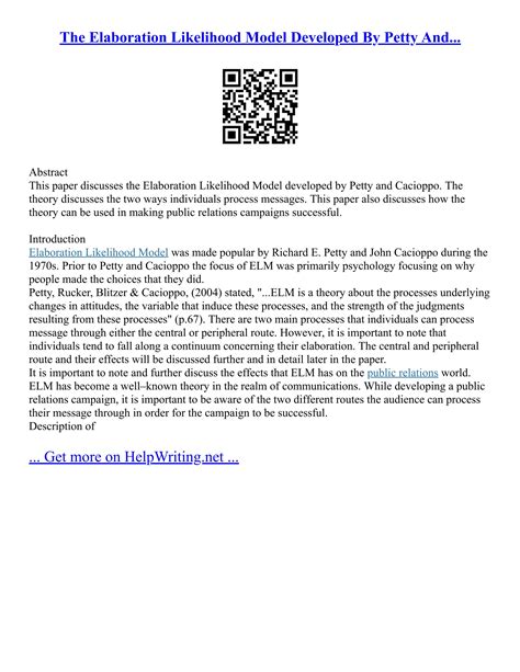 Elaboration Likelihood Model Mcat 1