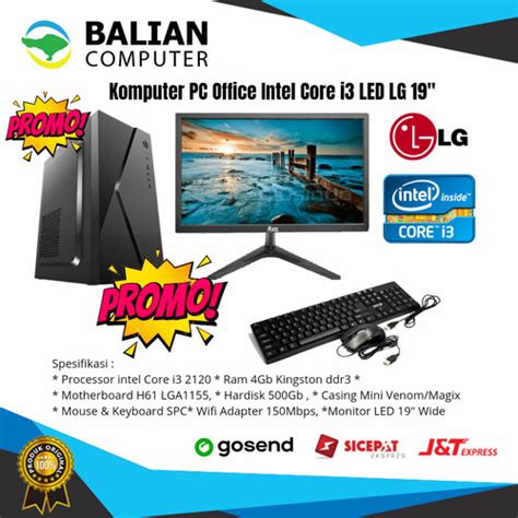 Jual Pc Rakitan Core I Lengkap Siap Pakai Untuk Komputer Office