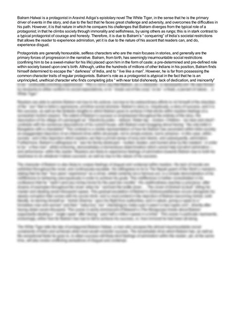 SOLUTION: Equal parts admiration and disgust balram halwai as an