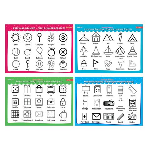 freehand drawing circle square triangle rectangle shaped objects