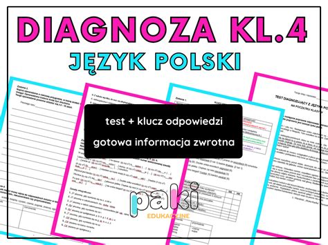 Diagnoza J Zyk Polski Klasa Test Klucz I Gotowa Informacja