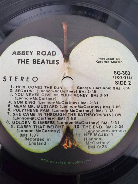 1969 The Beatles Abbey Road Lp Apple So 383 Vinyl Record Album Etsy