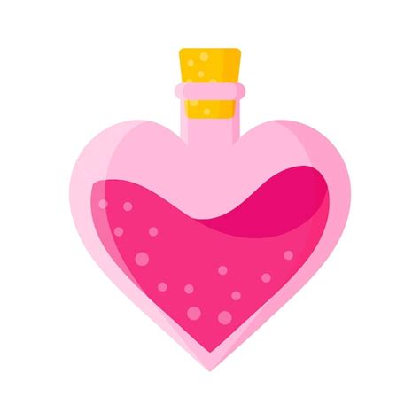 Premium Vector Love Potion In Pink Heart Bottle For The Wedding Or