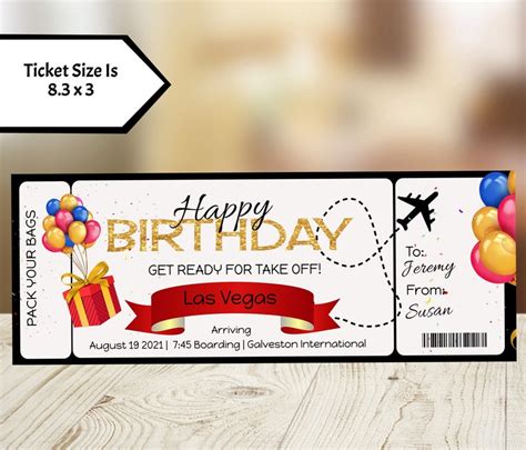 Editable Birthday Boarding Pass Ticket Printable Fake Airline Etsy