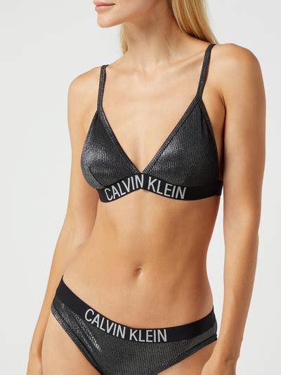 Calvin Klein Underwear Bikini Oberteil In Triangel Form Metallic Black