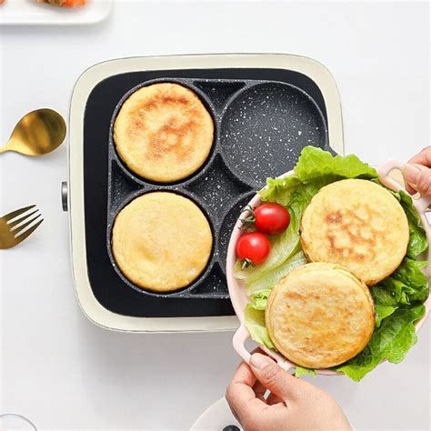 4 Holes Fried Egg Frying Pot Omelet Pan Non Stick Pancake Steak Omelette Kitchen Cooking