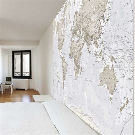 Giant World Map Mural - Neutral (Mural)