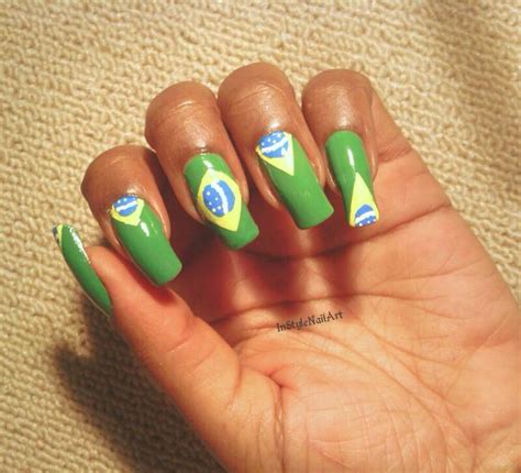 Brazilian Brasillian Flag Nail Art Designs Nail Art Nails