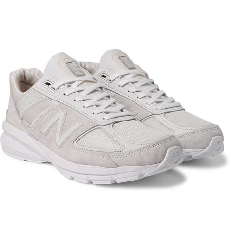 Junya Watanabe New Balance 990 V5 Suede And Mesh Sneakers White Junya Watanabe