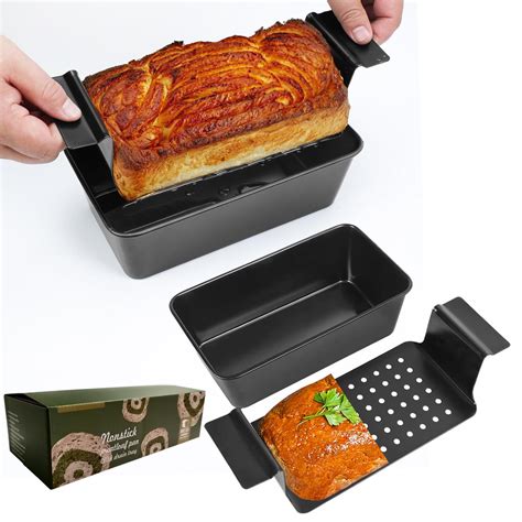 Amazon.com: Barlket 4 Pack Meatloaf Pan with Drain Tray, Non Stick Meat