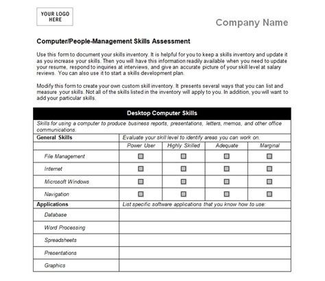 Job Skills Checklist Job Skills List