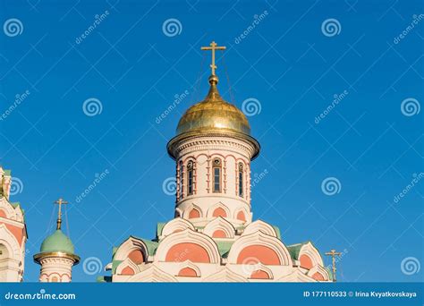 Kazan Cathedral At Red Square In Moscow Closeup Stock Image Image Of