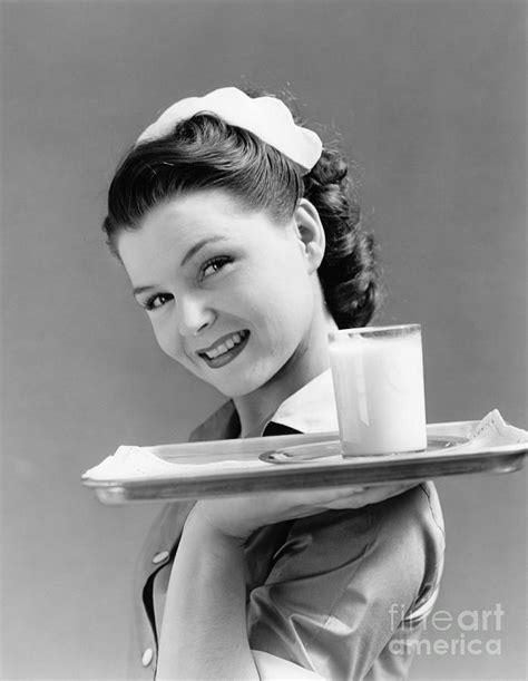 Smiling Waitress C 1930 40s Photograph By H Armstrong Roberts Classicstock Pixels