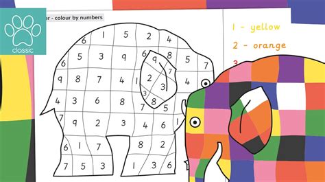 Teacher S Pet Elmer Colour By Numbers