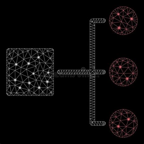 Flare Mesh Network Structure Diagram With Flare Spots Stock Vector