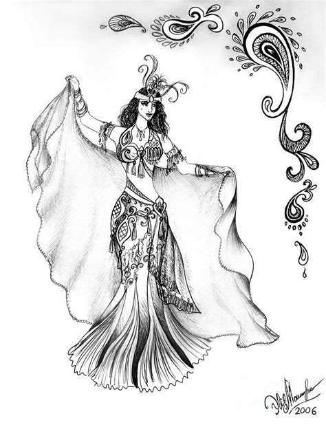 Belly Dancer Line Drawing