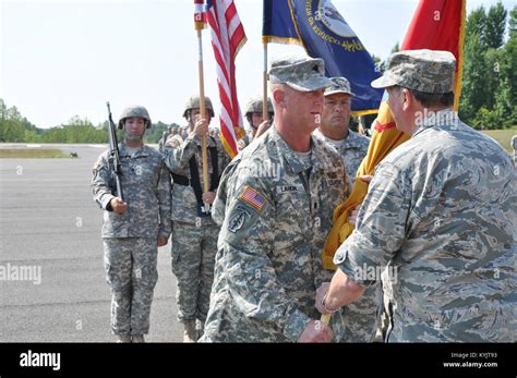 Lt Col Rob Larkin Receives The Colors From Maj Gen Edward W Tonini