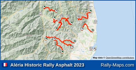 Streckenverlauf Aléria Historic Rally Asphalt 2023 VHC RallyeKarte de