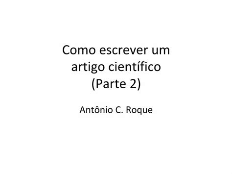 PDF Como escrever um artigo científico Parte 2 sisne org escrever