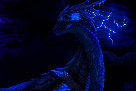 Dark-Blue Dragon by BlacDalhia on DeviantArt