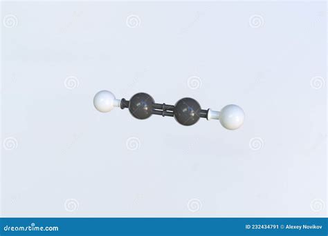 Acetylene Molecule Isolated Molecular Model 3d Rendering Stock