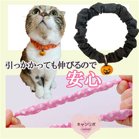 【楽天市場】【送料無料】手作り 猫 首輪【シンプルシュシュ首輪 ラメハロウィン かぼちゃ鈴付き】 猫用 猫用首輪 猫首輪 子猫 ~ 成猫