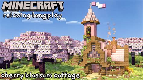 Minecraft Relaxing Longplay Cozy Cherry Blossom Cottage No