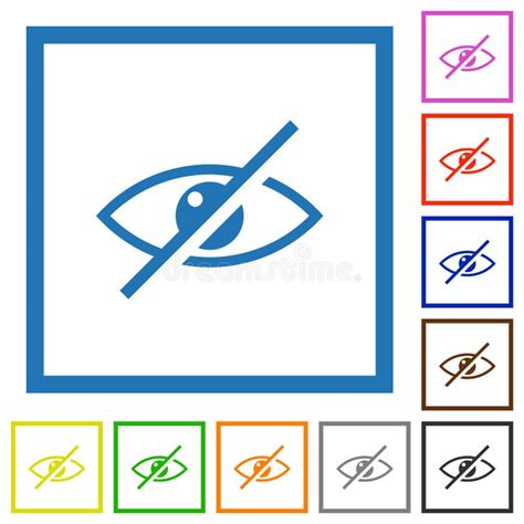 Visually Impaired Vivid Colored Flat Icons Stock Vector Illustration